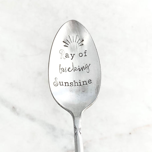 Ray of Fucking Sunshine, Hand Stamped Vintage Spoon Spoons callistafaye   