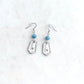 Snowflake / Aquamarine, Cortland 1940, Demitasse Handle Earrings, Reclaimed Silverware Earrings, Vintage Spoon Jewelry Earrings callistafaye   
