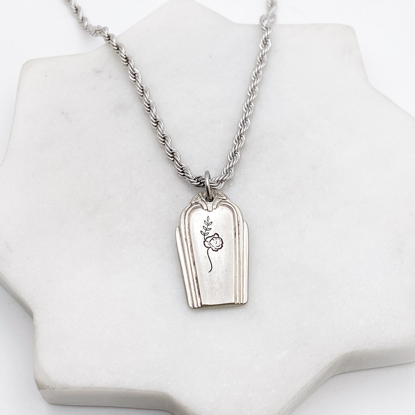 Coffin Necklace, Memento Mori Jewelry, Coffin Shaped Pendant, Vintage Silverware Jewelry Necklaces callistafaye
