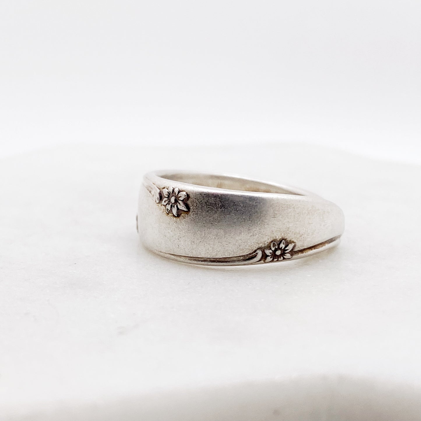 Silver Flower 1960, Custom Size, RARE Demi Spoon Ring, Vintage Spoon Ring Rings callistafaye