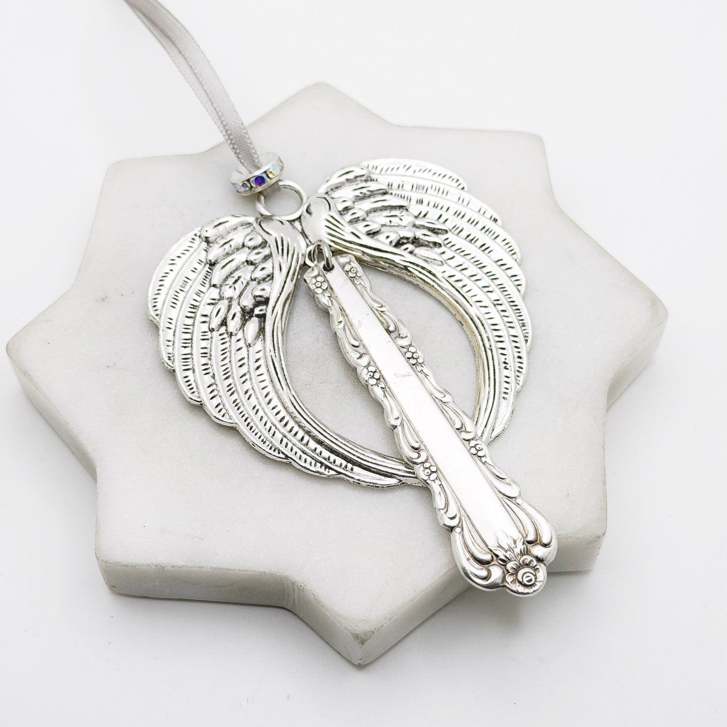 Large Angel Ornament, Bellfontaine 1973 RARE, Hand Stamped Vintage Spoon Ornament Ornaments callistafaye