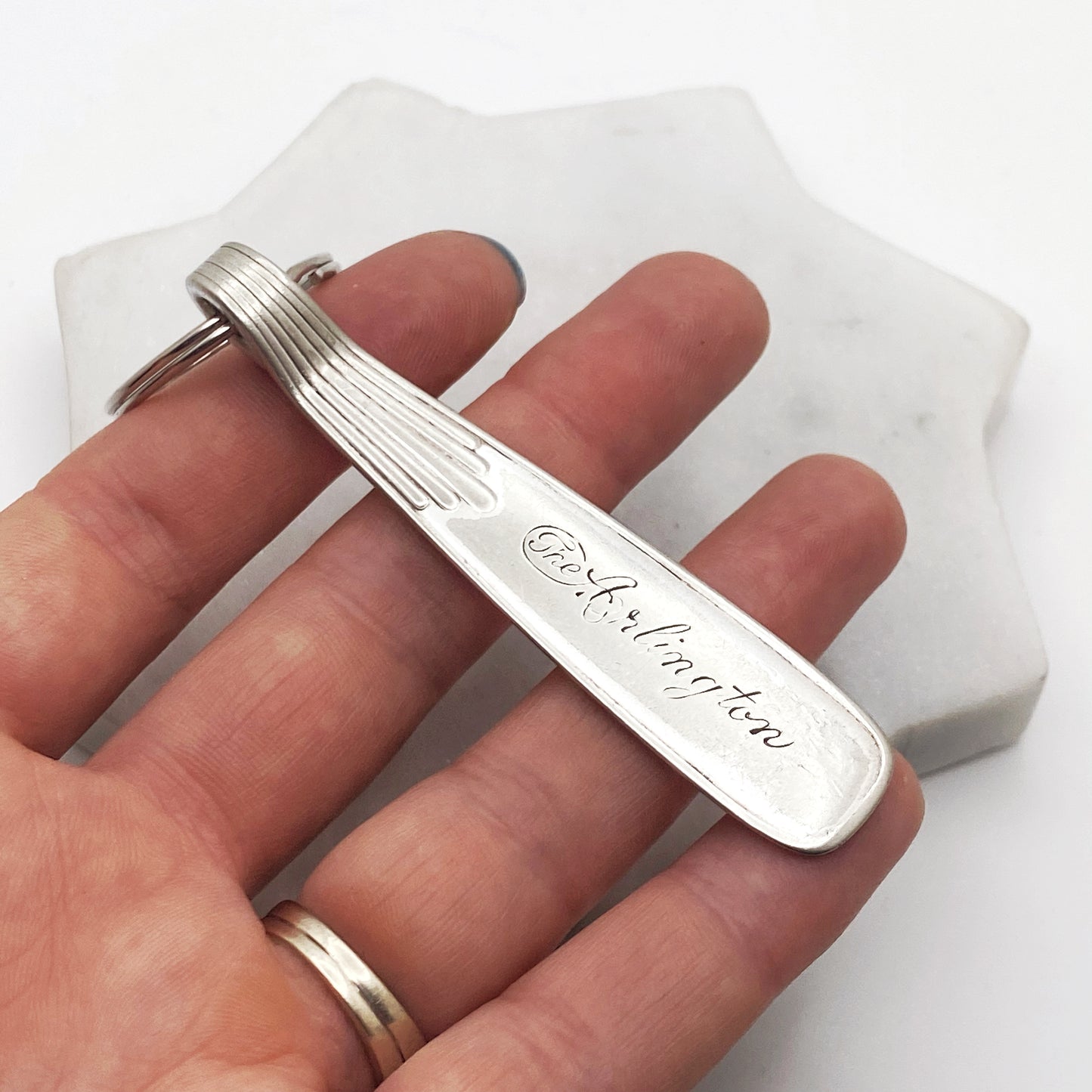 The Arlington, Vendome 1887, Antique Hotel Monogram Silverware, Spoon Handle Keychain Keychains callistafaye