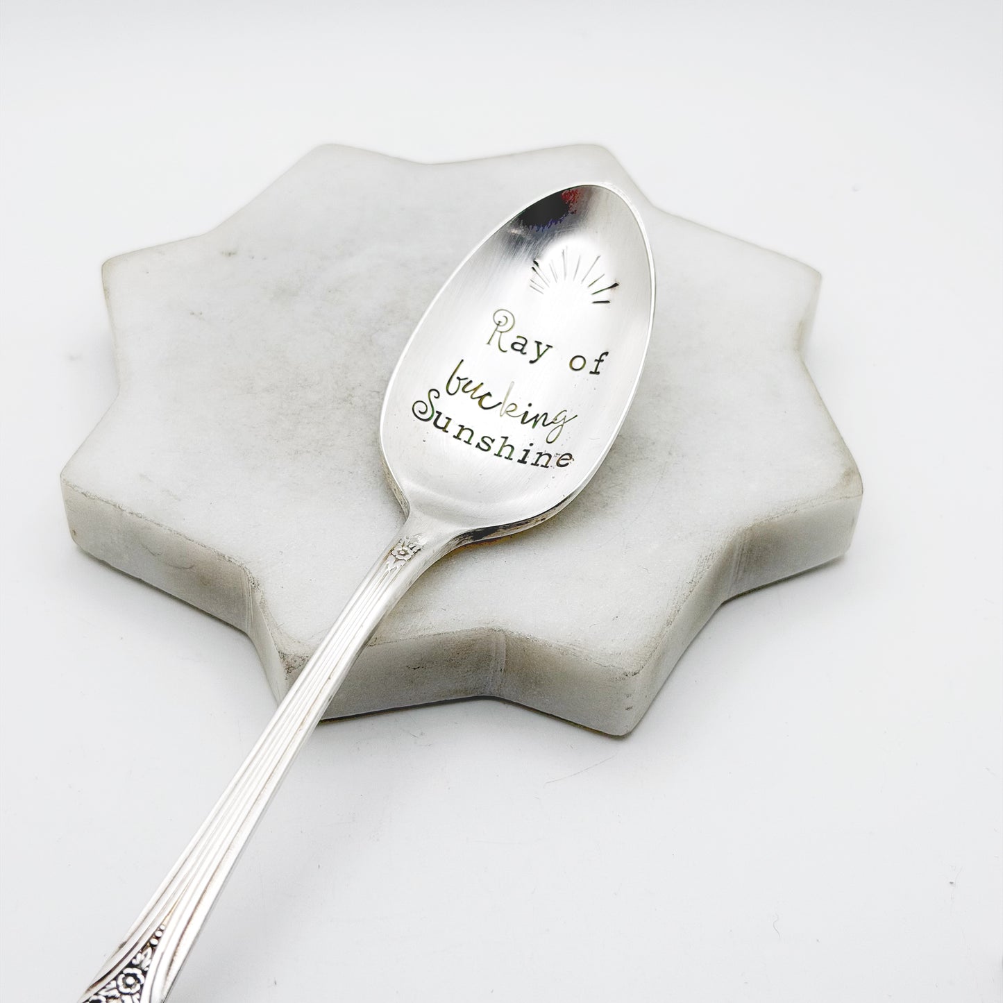 Ray of Fucking Sunshine, Hand Stamped Vintage Spoon Spoons callistafaye