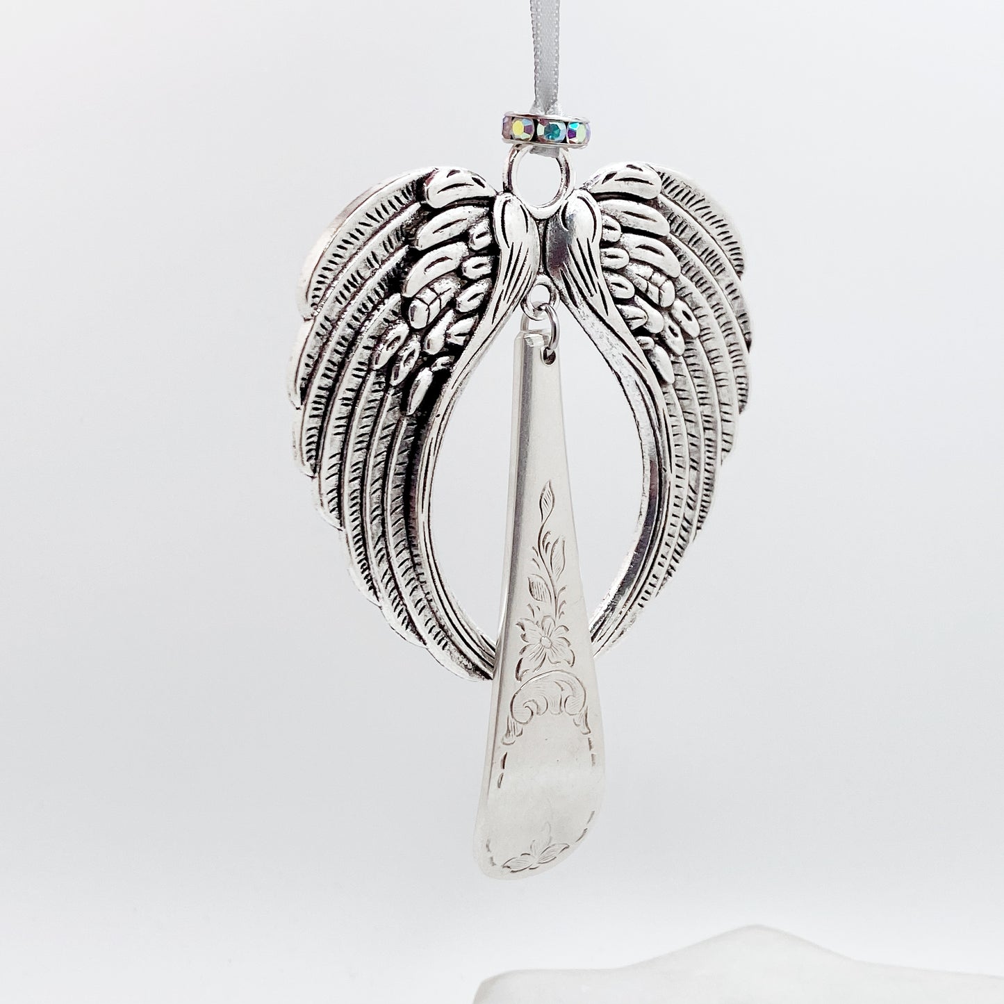 Large Angel Ornament, Queen Mary 1940, Hand Stamped Vintage Spoon Ornament Ornaments callistafaye