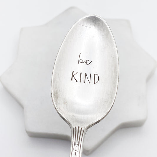 Be Kind, Hand Stamped Vintage Spoon Spoons callistafaye   
