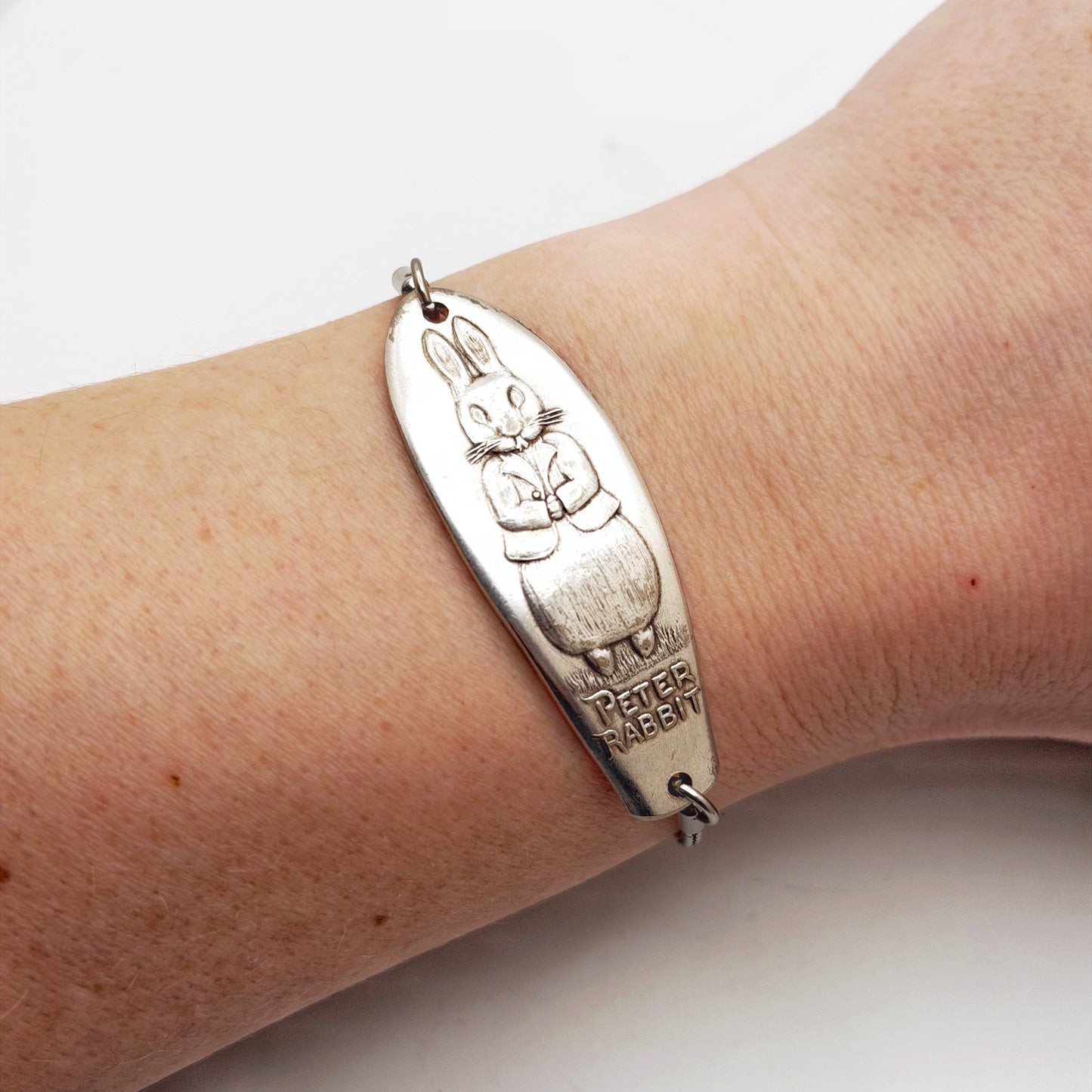 Peter Rabbit, Adjustable Bracelet, RARE Baby Spoon, Reclaimed Collector's Spoon, Vintage Spoon Handle Bracelet Bracelets callistafaye
