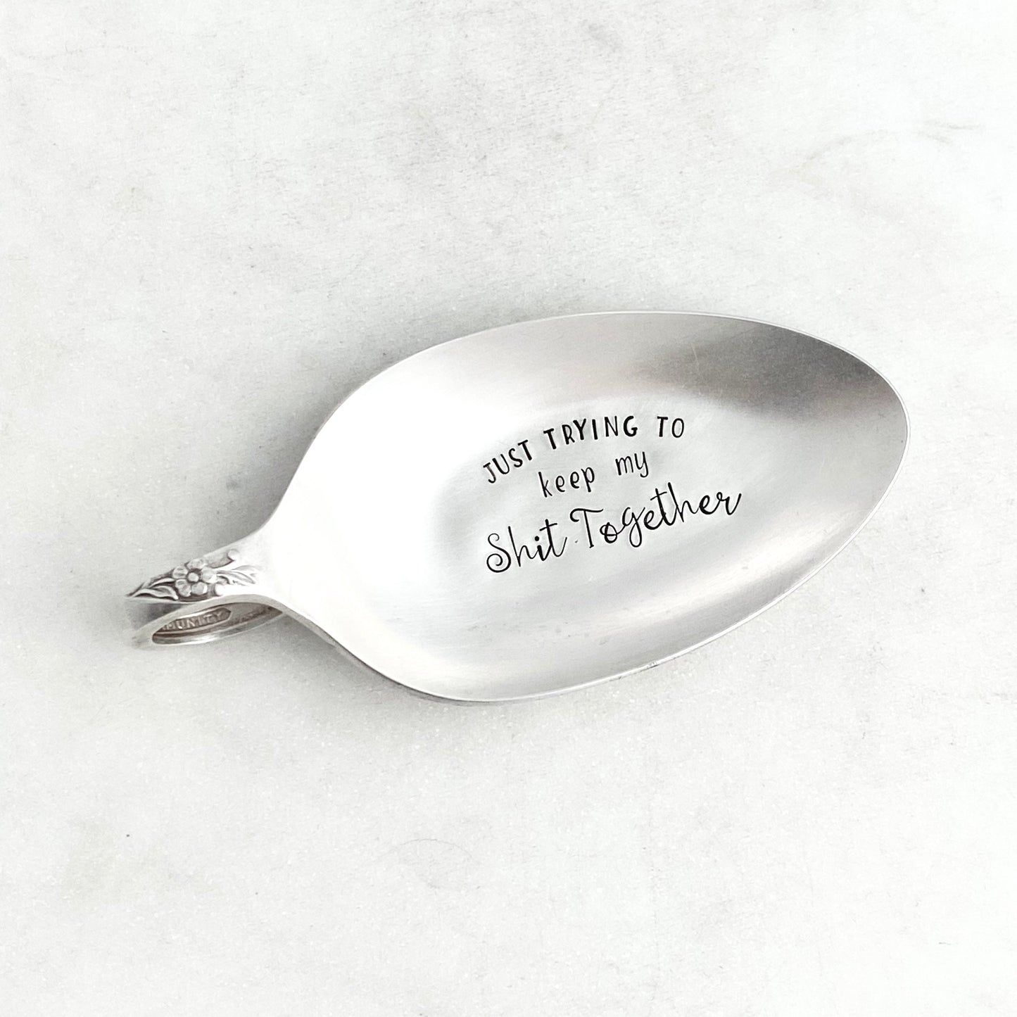 Just Trying to Keep My Shit Together, Trinket Dish, Vintage Spoon Decor Trinket Dish callistafaye