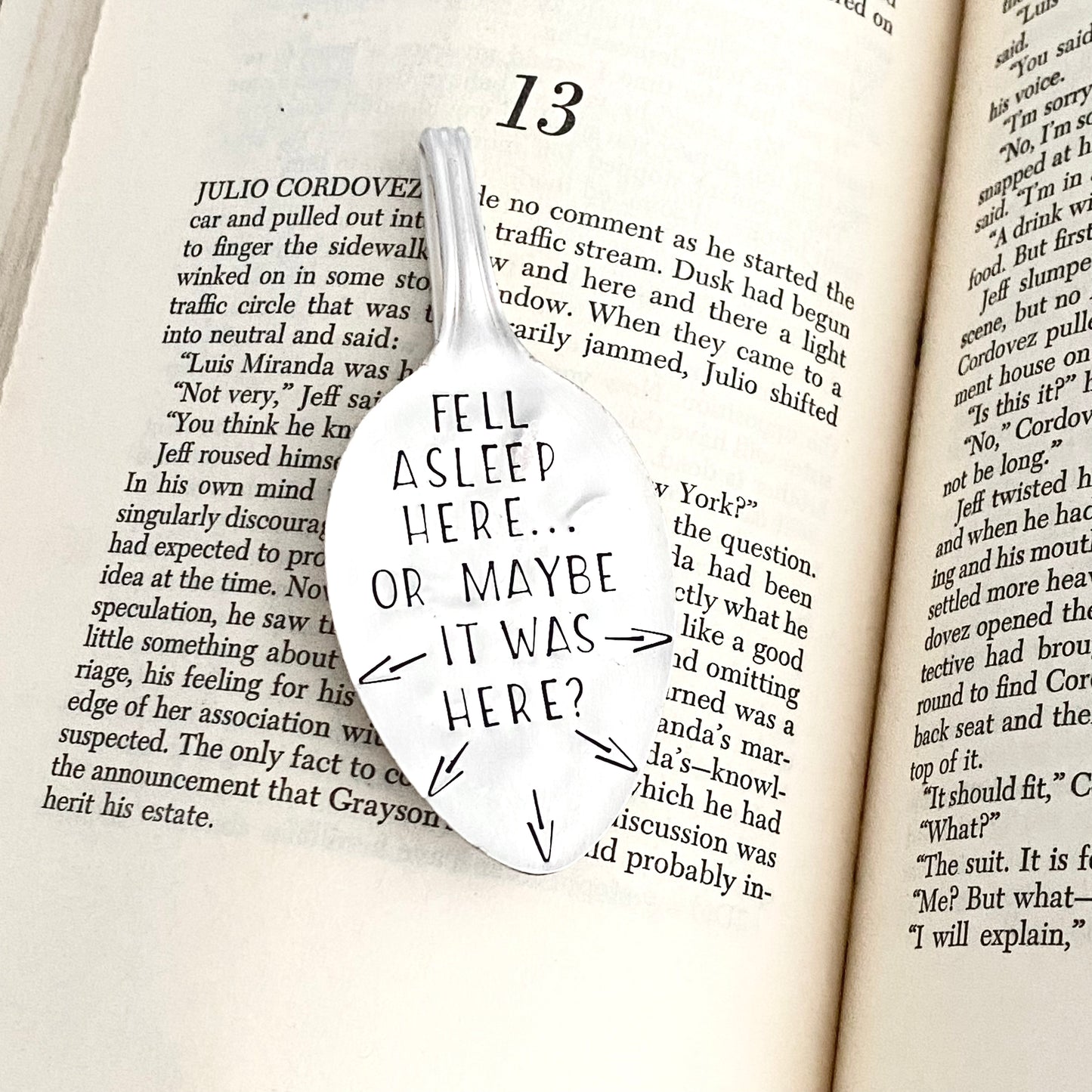 Fell Asleep Here... Or Maybe It Was Here, Vintage Spoon Bookmark Bookmarks callistafaye