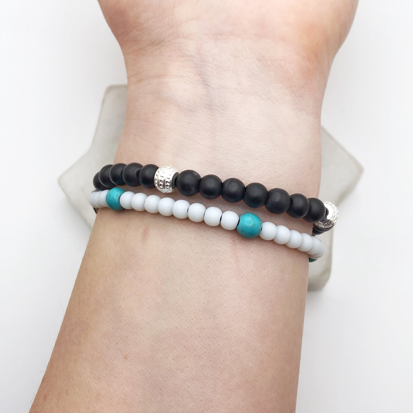 Come What May, Double Strand Beaded Silverware Stretch Bracelet, Vintage Spoon Handle, Antique Butter Spreader Bracelet Bracelets callistafaye