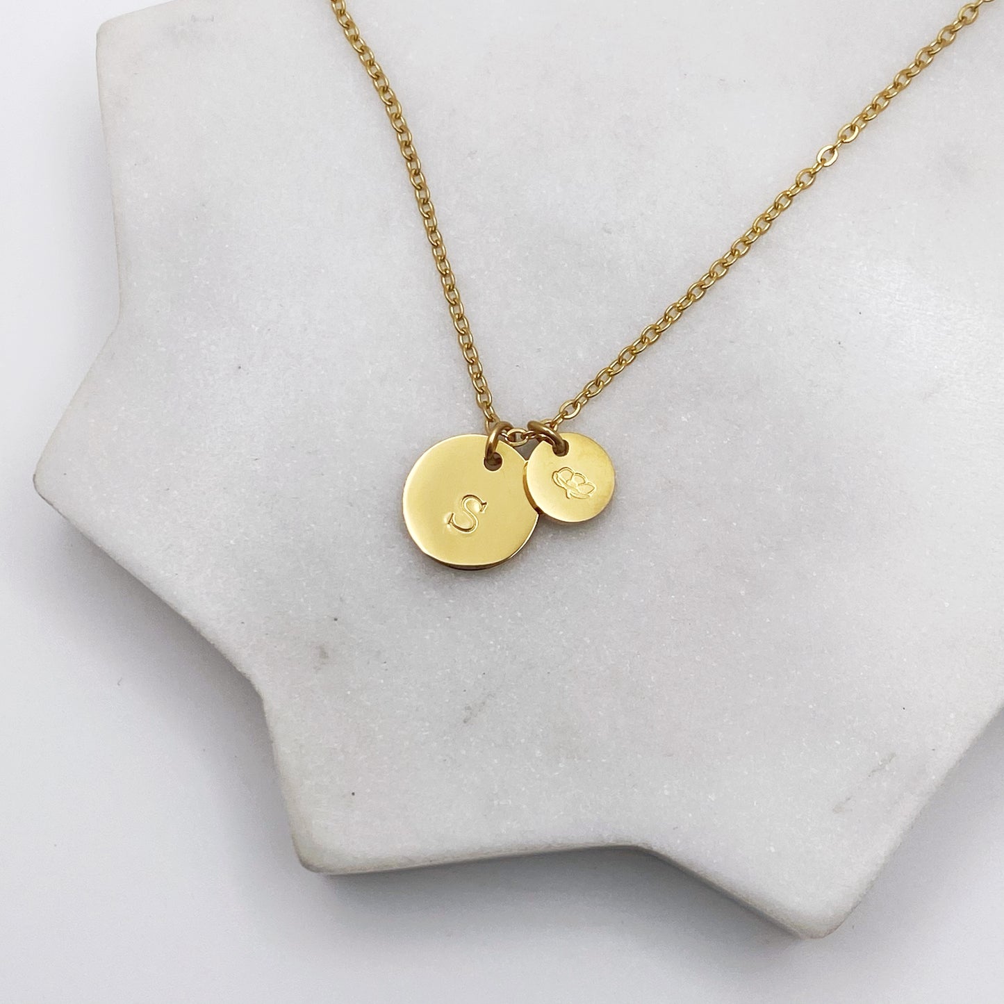 Birth Flower, Personalized Duo Coin Custom Necklace Necklaces sst callistafaye