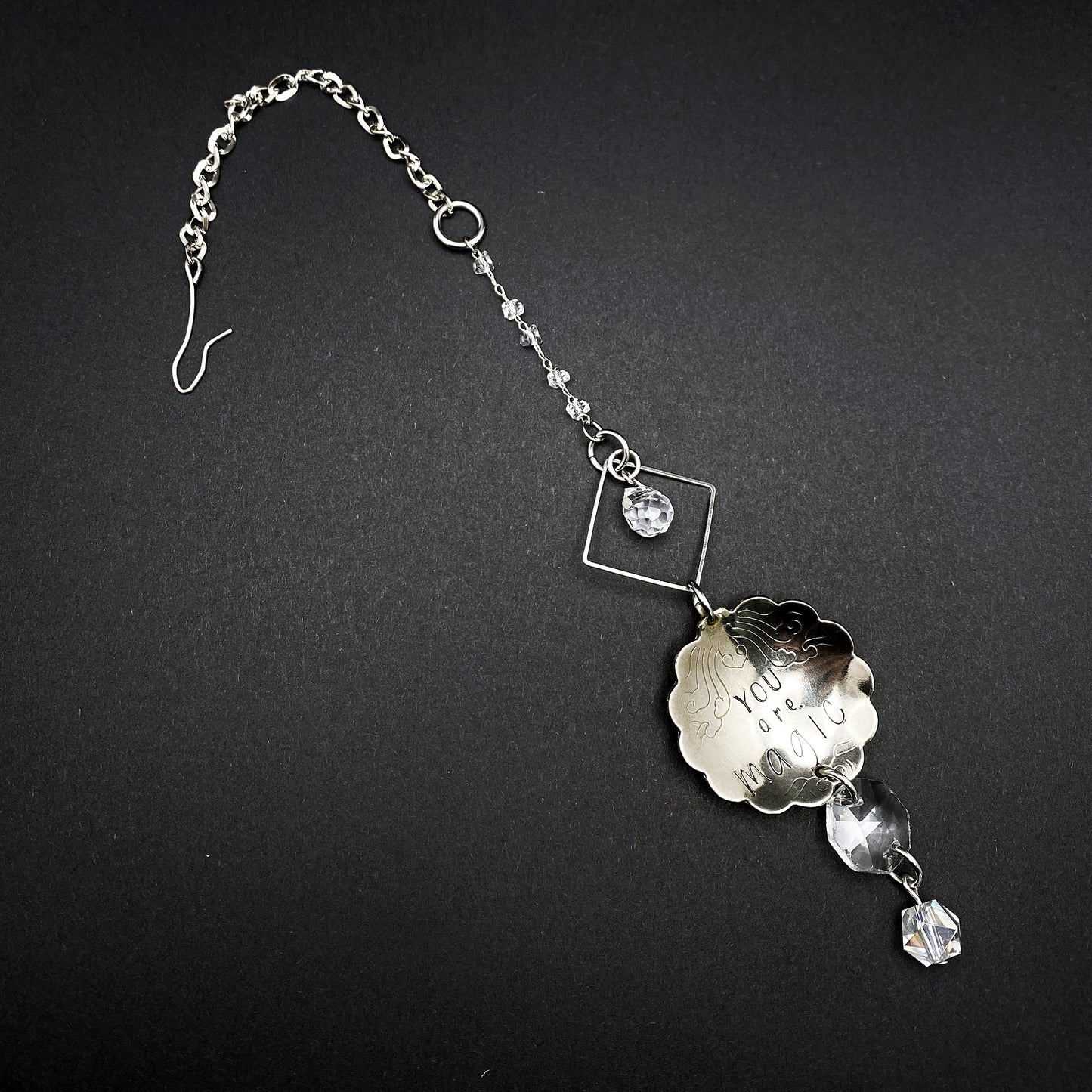 You are Magic Sun Catcher, Small Sun Catcher Crystal, Vintage Silverware Window Ornament Suncatcher callistafaye