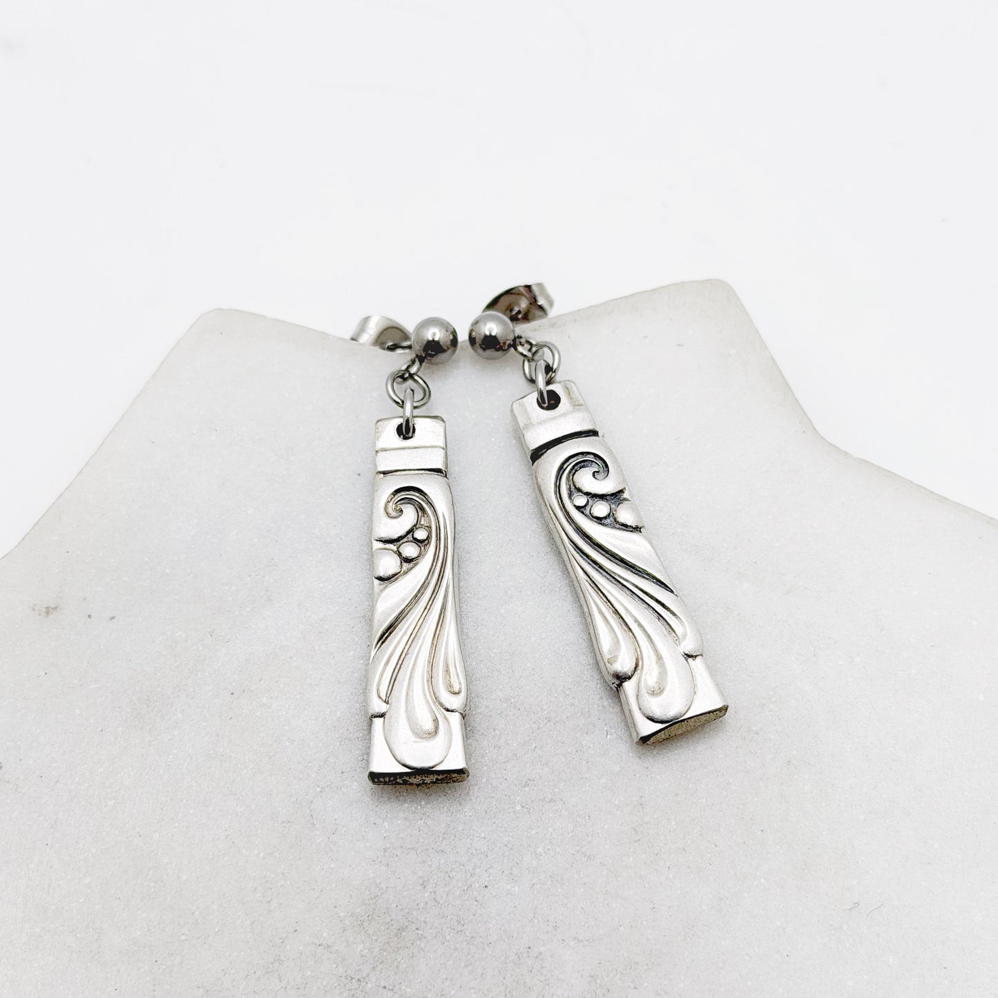 Wind Song 1955, Spoon Handle Earrings, Reclaimed Silverware Earrings, Vintage Spoon Jewelry Earrings callistafaye