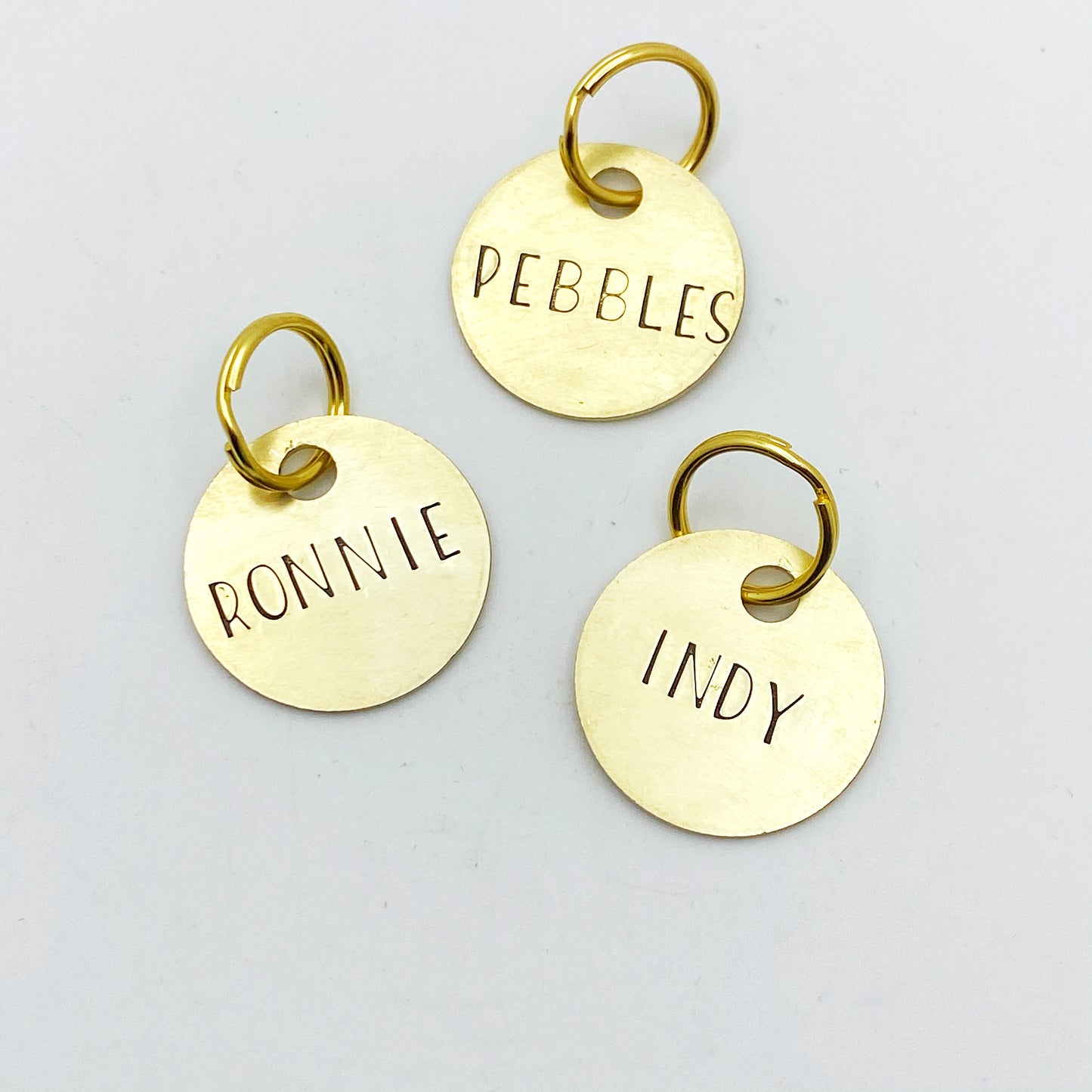 Custom Dog Tag, Personalized Cat ID, Hand Stamped Brass Pet Name Tag Keychain Keychains callistafaye