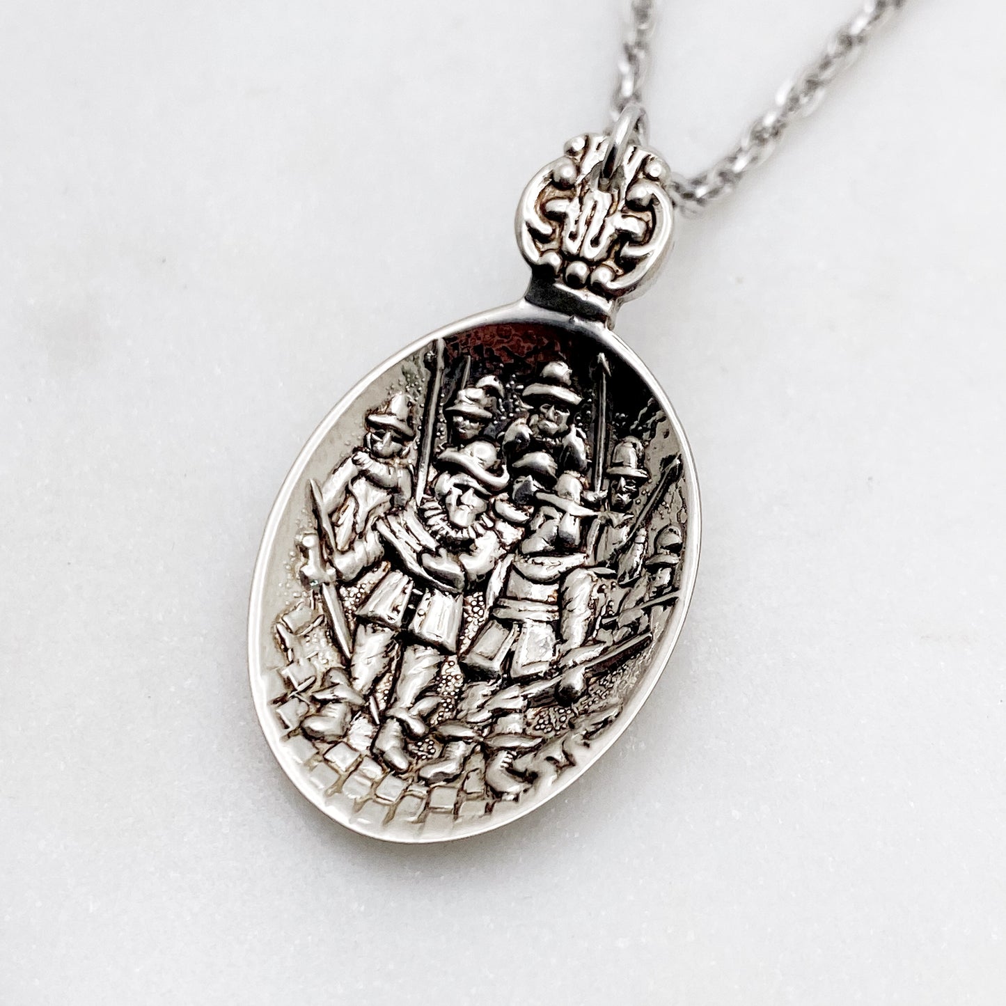 The Hunters Pendant, 16th Century Inspired Jewelry, Reclaimed Collector's Spoon Necklace, Vintage Souvenir Spoon Jewelry Necklaces callistafaye