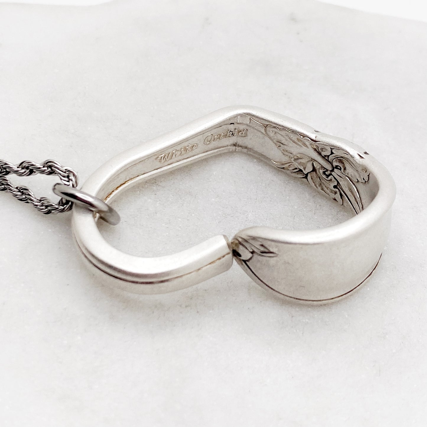 White Orchid 1953, Floating Heart, Vintage Spoon Jewelry Hearts callistafaye