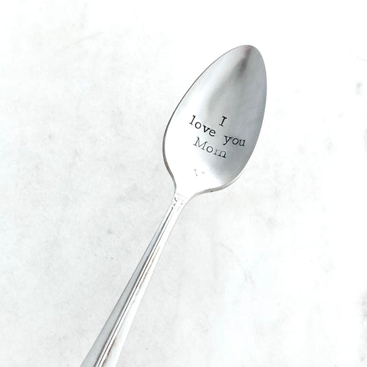 I Love You Mom, Hand Stamped Vintage Spoon Spoons callistafaye   
