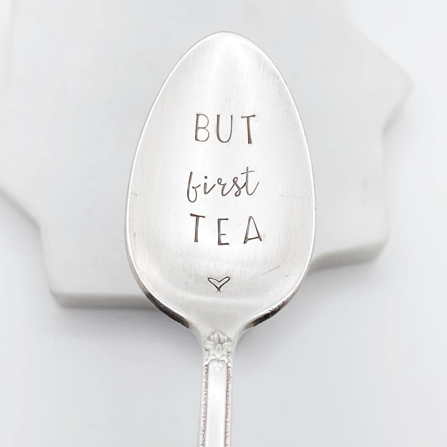But First Tea, Hand Stamped Vintage Spoon Spoons callistafaye