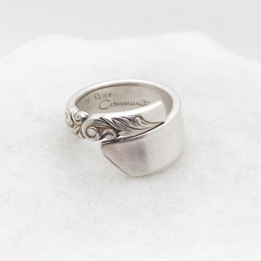 Tiny South Seas 1955, Custom Size, Spiral Demi Spoon Ring, Vintage Spoon Ring Rings callistafaye