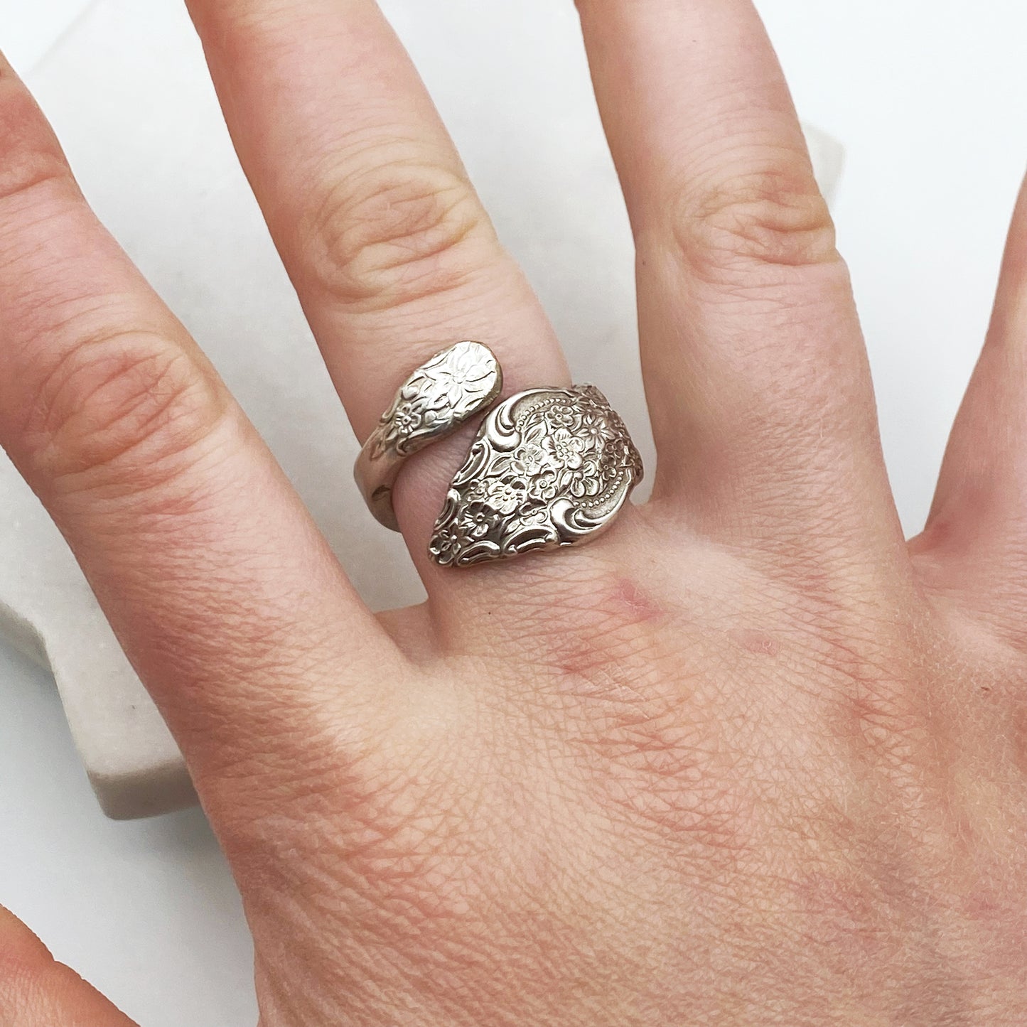 Tiny Silver Renaissance 1971, Size 7.5, RARE Demi Spiral Ring, Vintage Spoon Ring Rings callistafaye