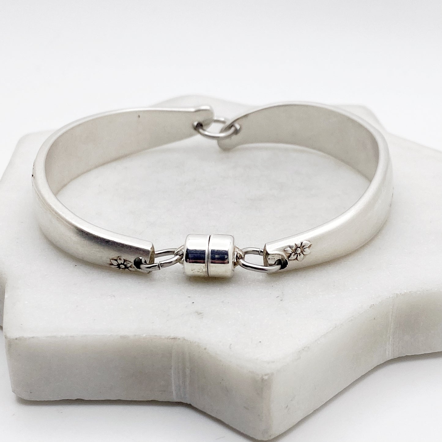 Silver Flower 1960, RARE Two-Part Spoon Bracelet, Vintage Spoon Handle, Vintage Spoon Bracelet Bracelets callistafaye