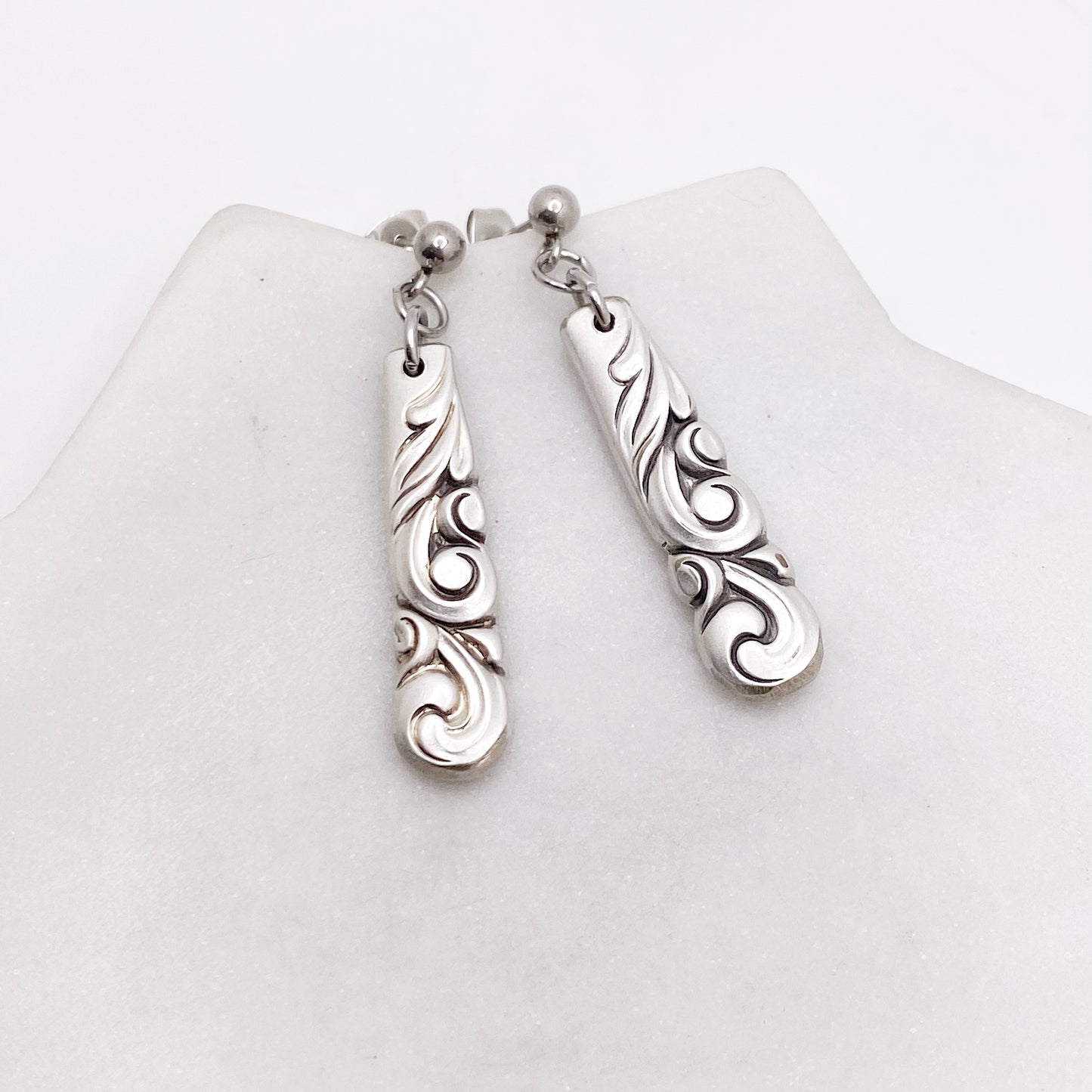 South Seas 1955, Spoon Handle Earrings, Reclaimed Silverware Earrings, Vintage Spoon Jewelry Earrings callistafaye