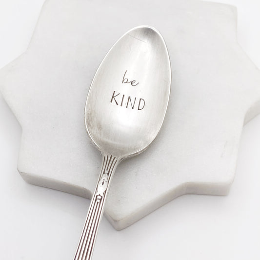 Be Kind, Hand Stamped Vintage Spoon Spoons callistafaye   