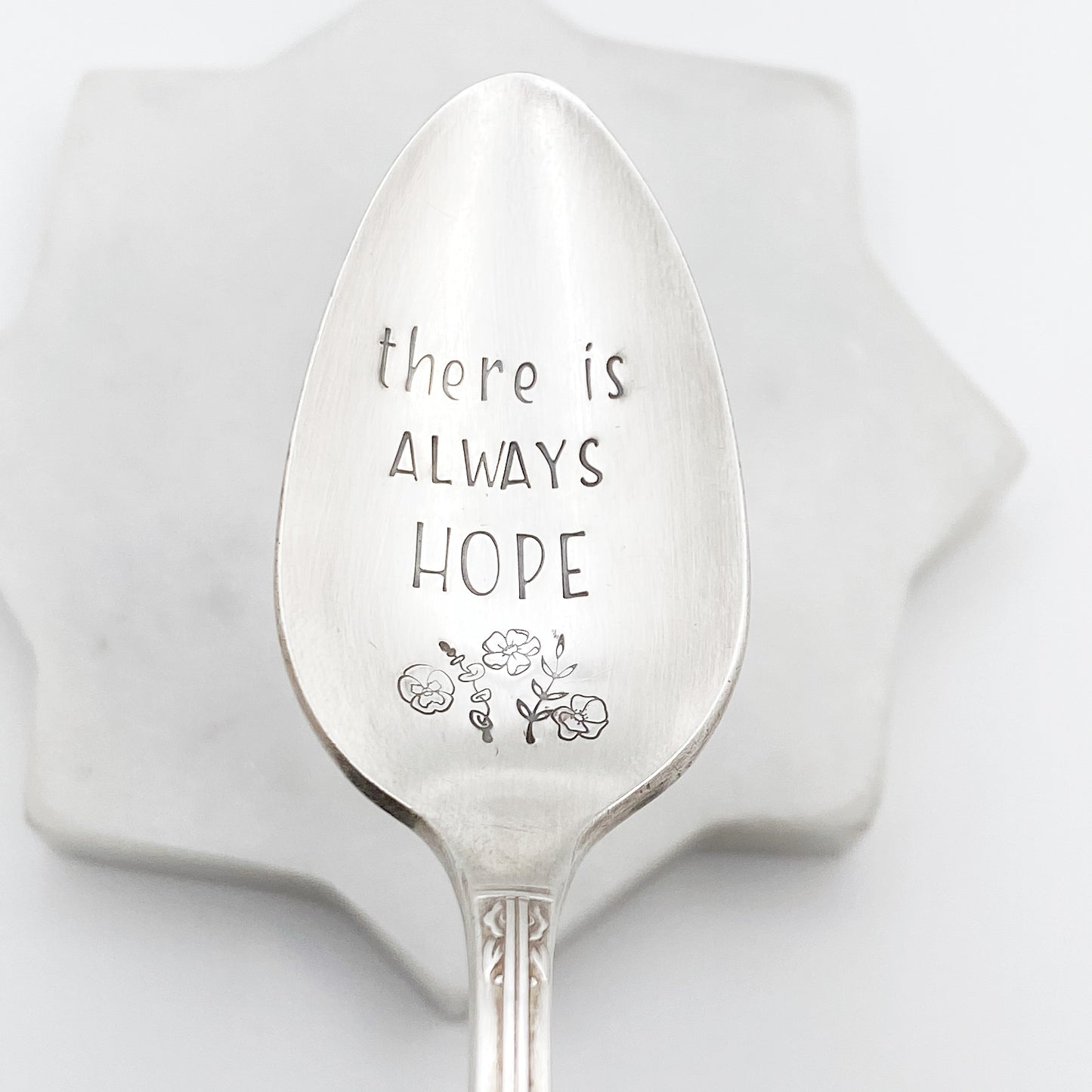 There is Always Hope, Hand Stamped Vintage Spoon Spoons callistafaye
