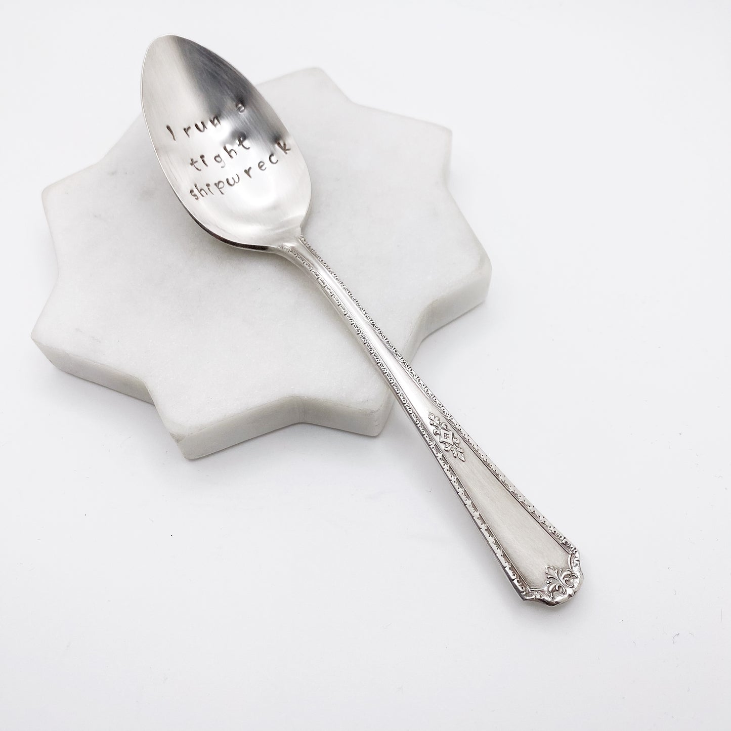 I Run a Tight Shipwreck, Hand Stamped Vintage Spoon (retired font) Spoons callistafaye