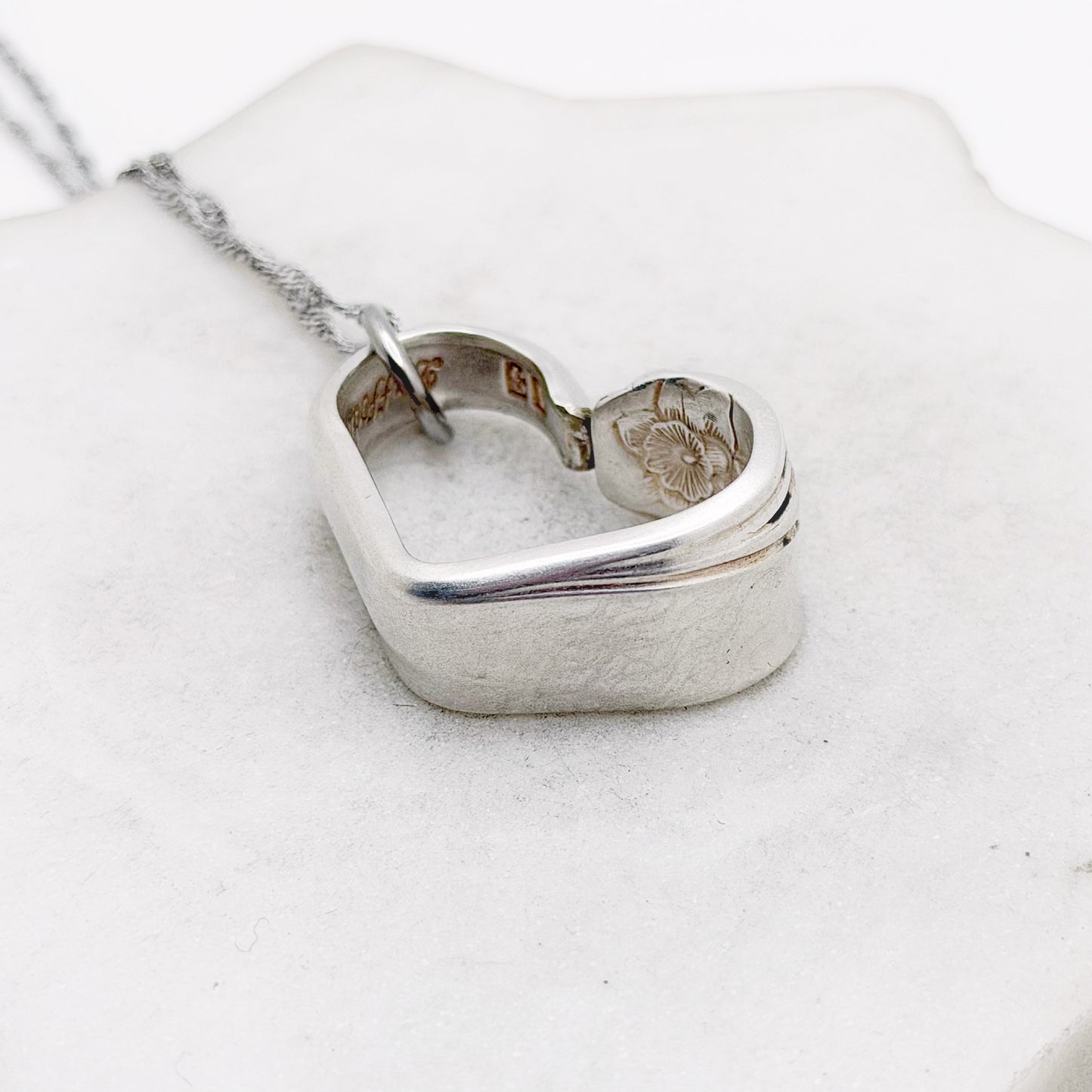 Daffodil 1950, RARE Small Floating Heart, Vintage Spoon Jewelry Hearts callistafaye