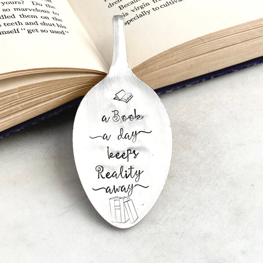 A Book a Day Keeps Reality Away, Vintage Spoon Bookmark Bookmarks callistafaye   