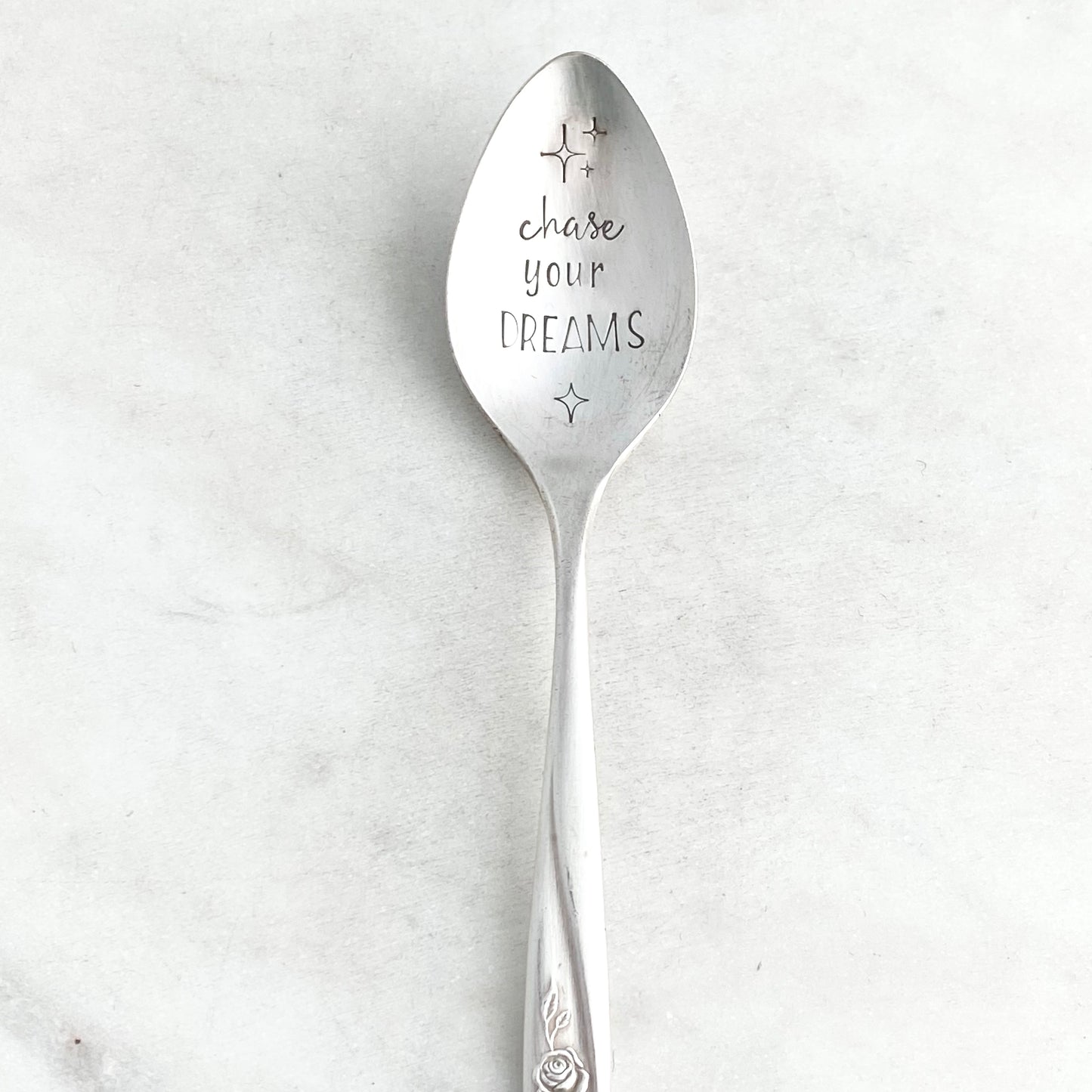 Chase Your Dreams, Hand Stamped Vintage Spoon Spoons callistafaye
