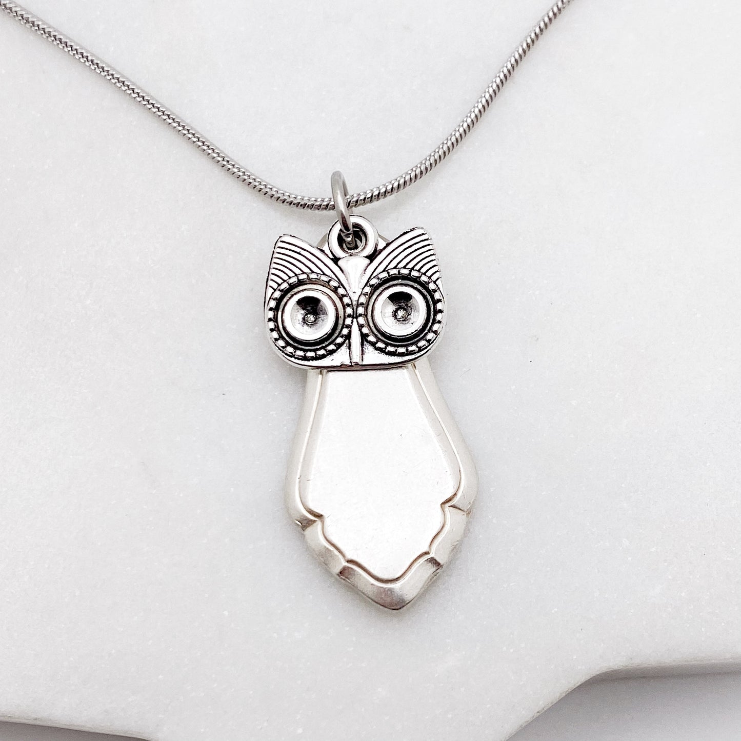 Owl Necklace, Owl Charm Pendant, Vintage Silverware Jewelry Necklaces callistafaye b  