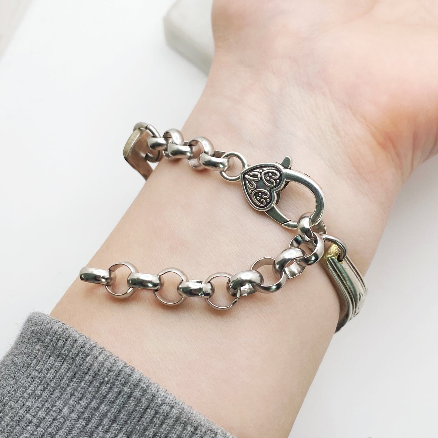 Bridal Wreath 1950, Curly Fork Heart Bracelet, Vintage Spoon Handle, Antique Fork Bracelet Bracelets callistafaye