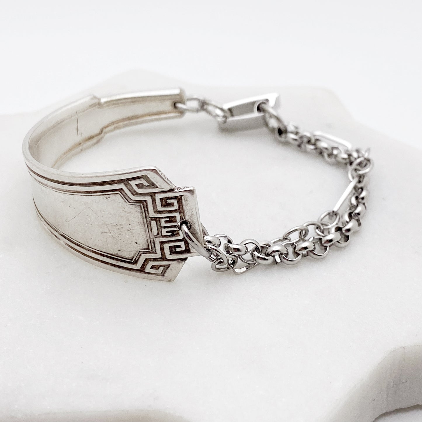 Grecian 1915, Antique Half Chain Bracelet, Vintage Spoon Handle, Antique Spoon Bracelet Bracelets callistafaye