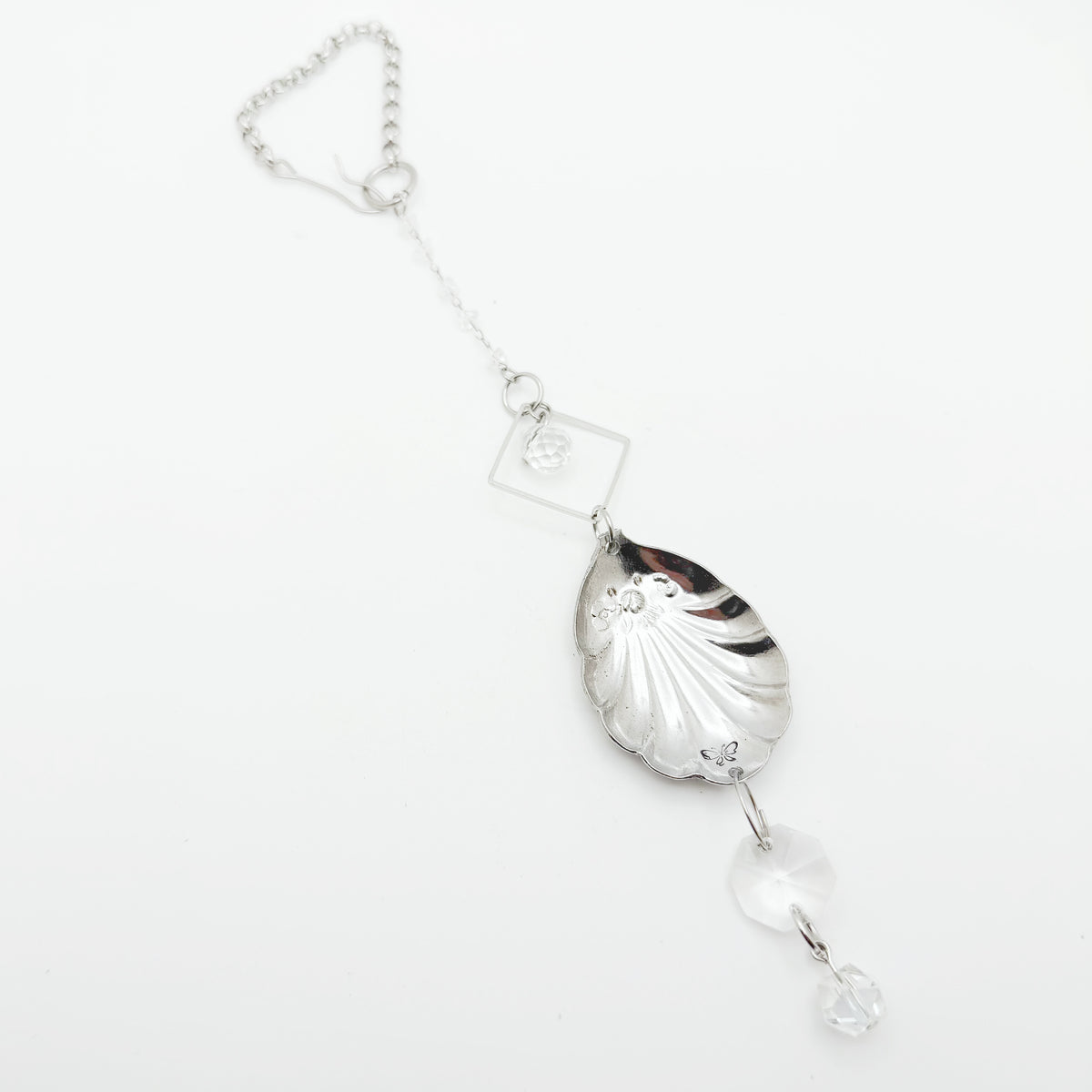 Rose Sun Catcher, Small Sun Catcher Crystal, Vintage Silverware Window Ornament
