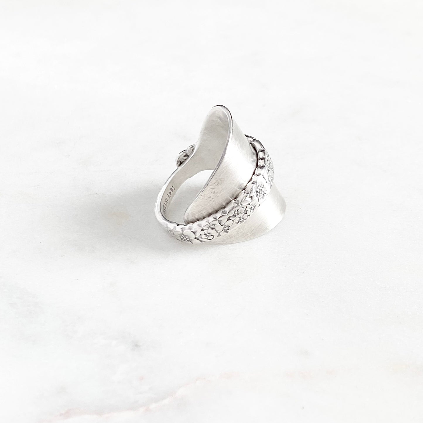 Tiny Love Precious Flower 1970, Size 10, RARE Demi Saddle Spoon Ring, Vintage Spoon Ring Rings callistafaye