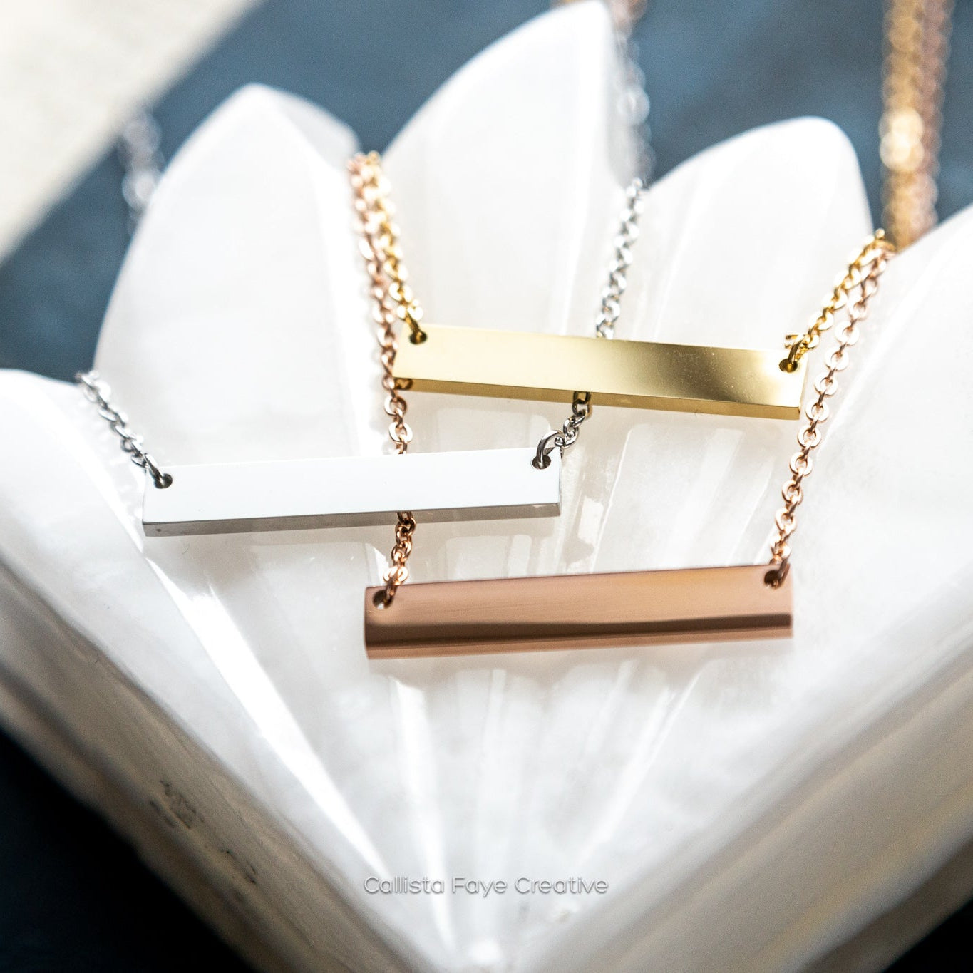 Be the Light, Hand Stamped Bar Affirmation Necklace Necklaces sst callistafaye
