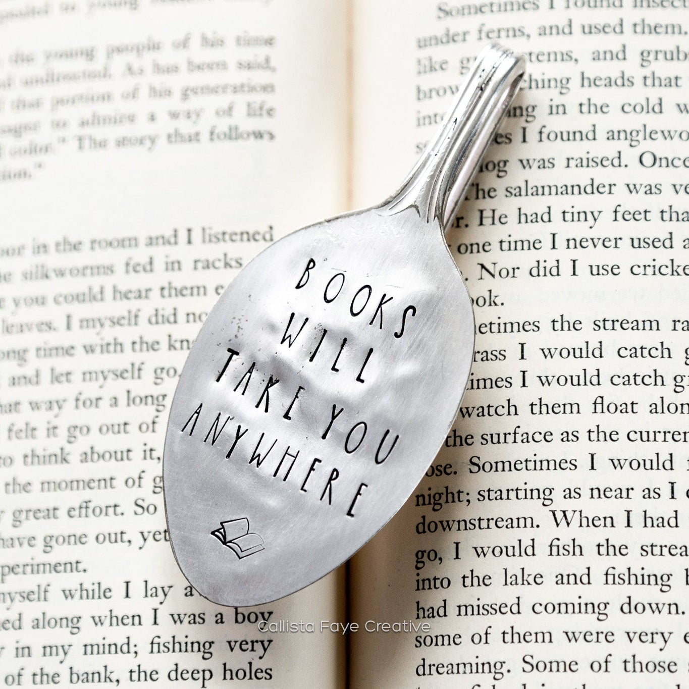 Books Will Take You Anywhere, Vintage Spoon Bookmark – callistafaye