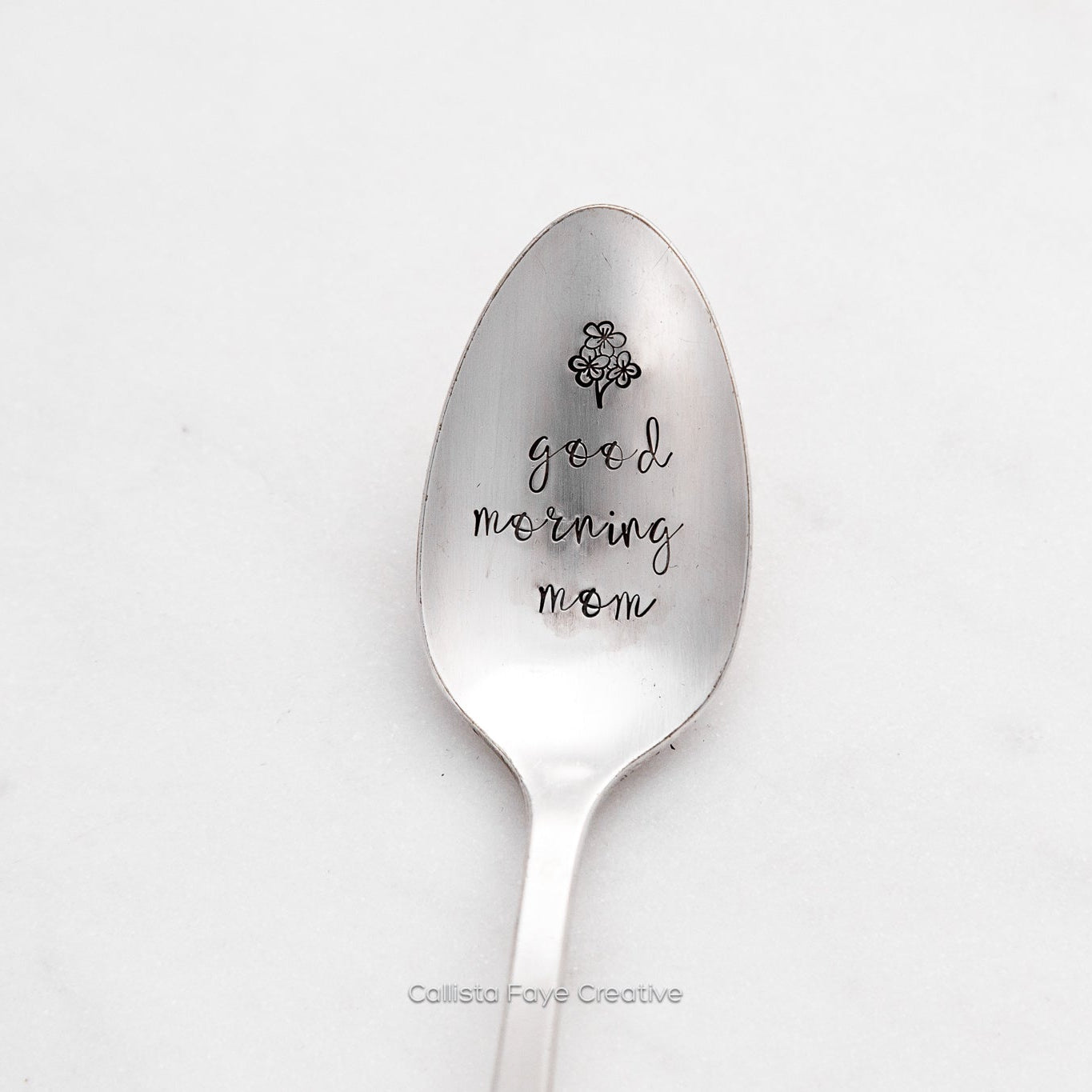 Good Morning Mom, Hand Stamped Vintage Spoon Spoons callistafaye