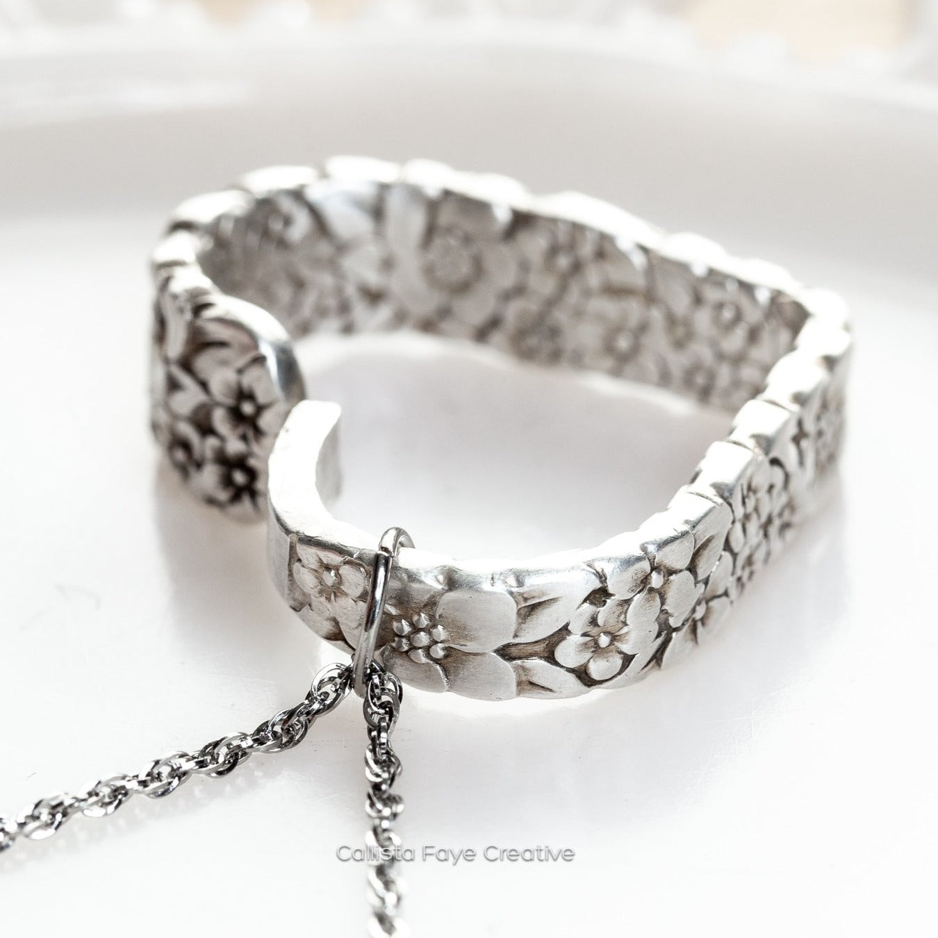 Love Precious Flower 1970, RARE Floating Heart, Vintage Spoon Jewelry Hearts callistafaye