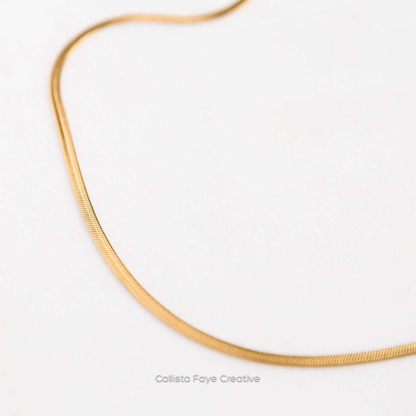 Herringbone Chain, Dainty Layering Necklace, Stainless Steel Jewelry, Minimalist Necklace, Waterproof Jewelry, Dainty Necklace Necklaces callistafaye Gold  