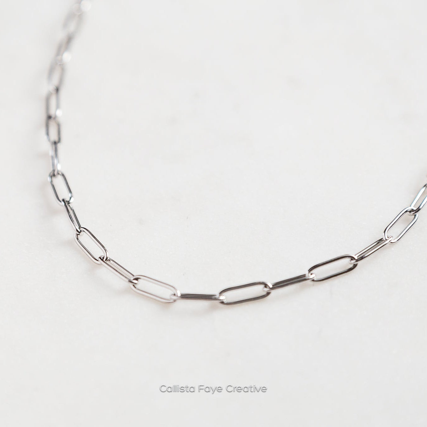 Paperclip Chain, Dainty Layering Necklace, Stainless Steel Jewelry, Minimalist Necklace, Waterproof Jewelry, Dainty Necklace Necklaces callistafaye Silver  