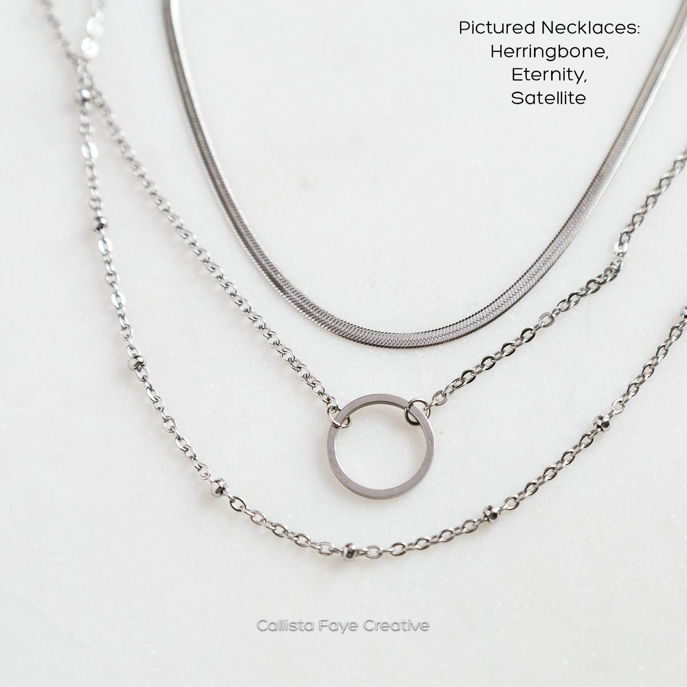 Eternity, Dainty Pendant Necklace, Layering Necklace, Stainless Steel Jewelry, Minimalist Necklace, Waterproof Jewelry, Dainty Necklace Necklaces callistafaye Silver  