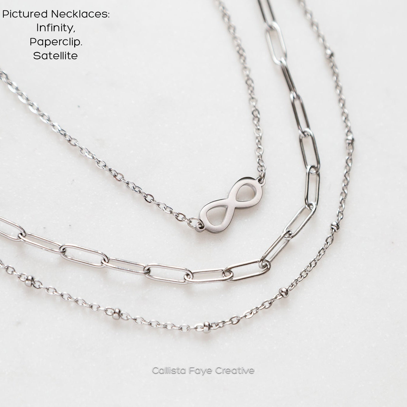 Infinity, Dainty Pendant Necklace, Layering Necklace, Stainless Steel Jewelry, Minimalist Necklace, Waterproof Jewelry, Dainty Necklace Necklaces callistafaye Silver  