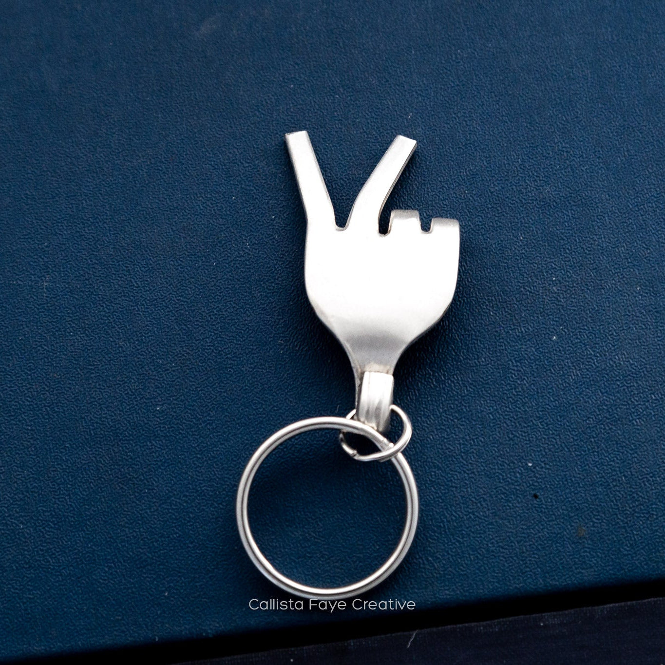 Peace, Fork Mood Keychain, Hand Gesture Keychain, Vintage Silverware Keychain Keychains callistafaye