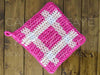 Easy (free) Pink Plaid Hot Pad / Pot Holder - Crochet Pattern