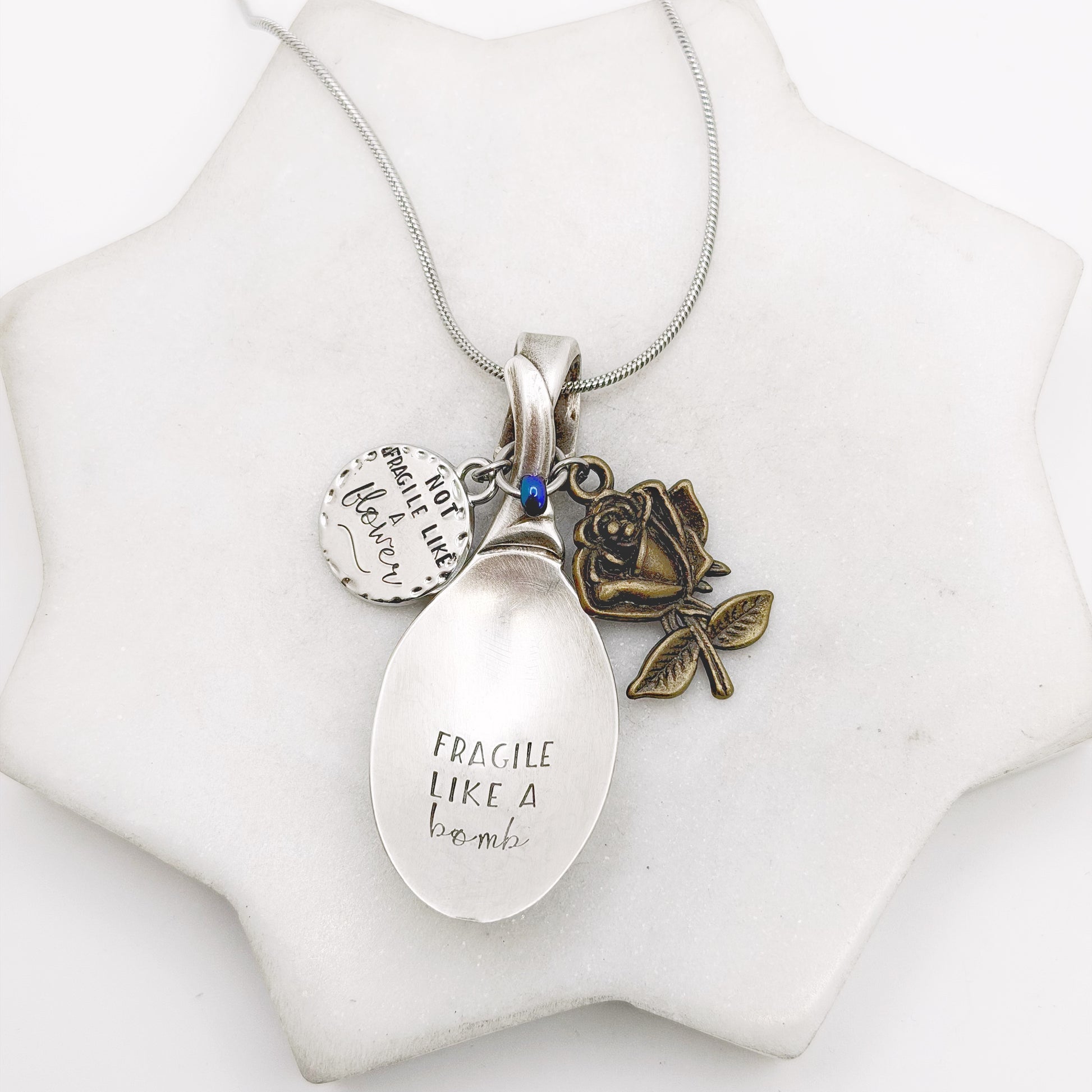 Fragile Like a Bomb, Spoon Bowl Necklace, Vintage Spoon Jewelry Necklaces callistafaye