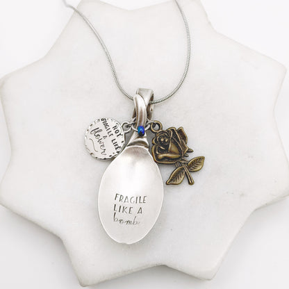 Fragile Like a Bomb, Spoon Bowl Necklace, Vintage Spoon Jewelry Necklaces callistafaye