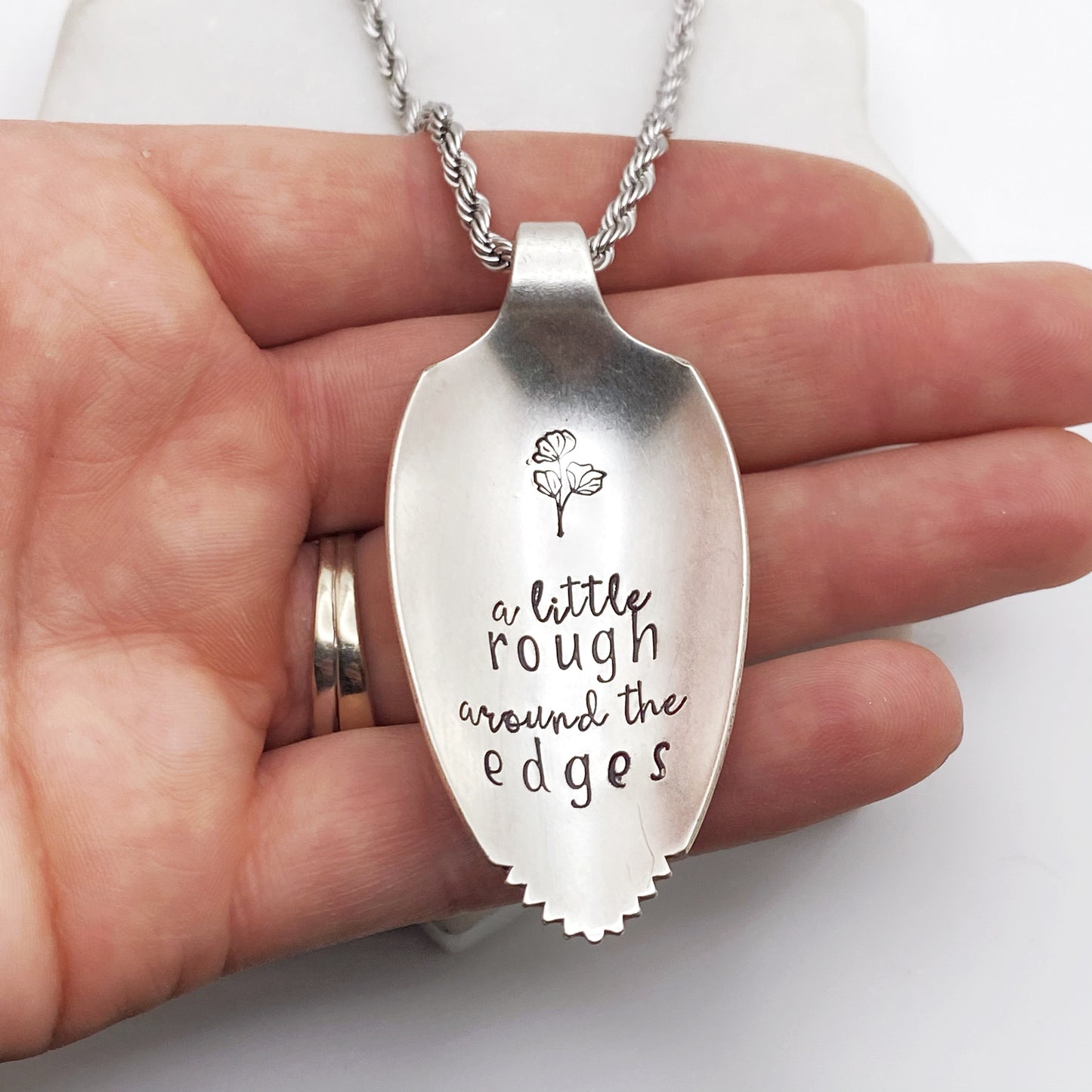 A Little Rough Around the Edges, Spoon Bowl Necklace, Vintage Grapefruit Spoon Jewelry Necklaces callistafaye   