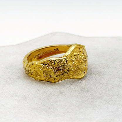 Tiny Golden Renaissance 1971, Size 10, RARE Demi Spoon Ring, Vintage Spoon Ring Rings callistafaye
